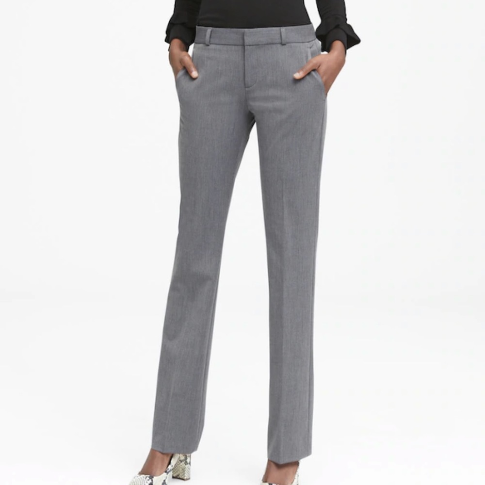 Banana Republic Logan Wool Heather Grey Trousers